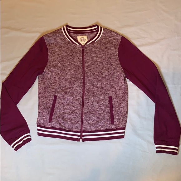 SO Jackets & Blazers - Burgundy Varsity Style Jacket
